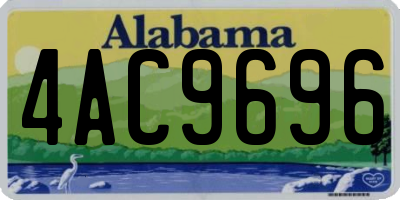 AL license plate 4AC9696