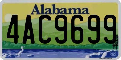 AL license plate 4AC9699