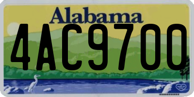 AL license plate 4AC9700