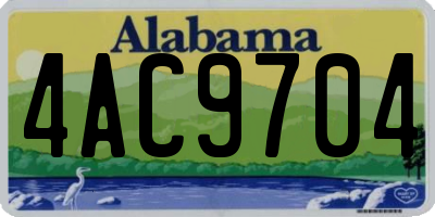 AL license plate 4AC9704