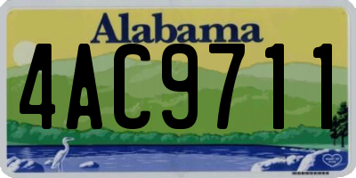 AL license plate 4AC9711