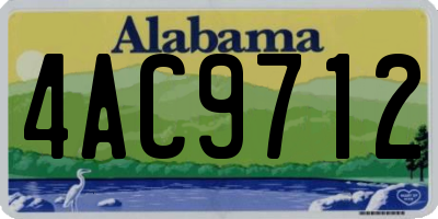 AL license plate 4AC9712