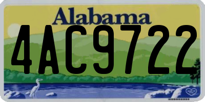 AL license plate 4AC9722