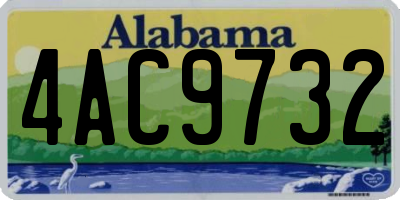 AL license plate 4AC9732