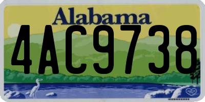 AL license plate 4AC9738