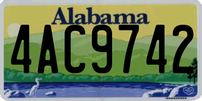 AL license plate 4AC9742