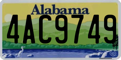AL license plate 4AC9749