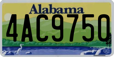 AL license plate 4AC9750
