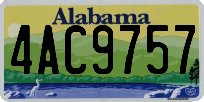 AL license plate 4AC9757