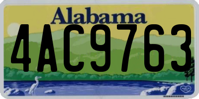 AL license plate 4AC9763