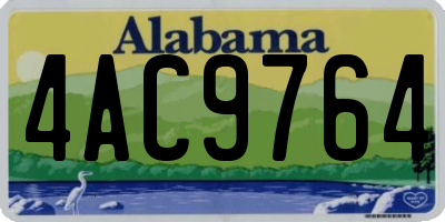 AL license plate 4AC9764
