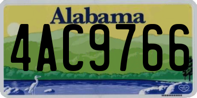AL license plate 4AC9766