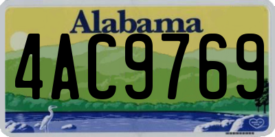 AL license plate 4AC9769
