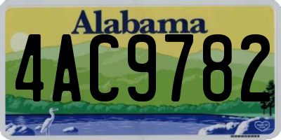 AL license plate 4AC9782