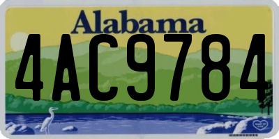 AL license plate 4AC9784