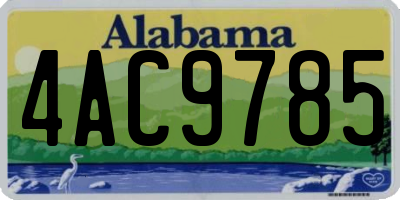 AL license plate 4AC9785