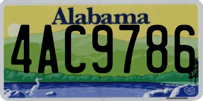 AL license plate 4AC9786