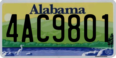 AL license plate 4AC9801