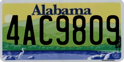 AL license plate 4AC9809