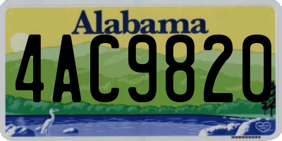 AL license plate 4AC9820