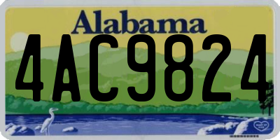 AL license plate 4AC9824