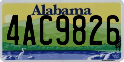 AL license plate 4AC9826