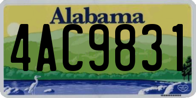 AL license plate 4AC9831