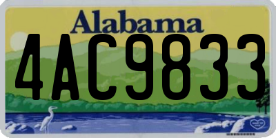 AL license plate 4AC9833