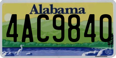 AL license plate 4AC9840