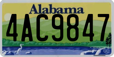 AL license plate 4AC9847