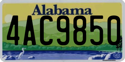 AL license plate 4AC9850