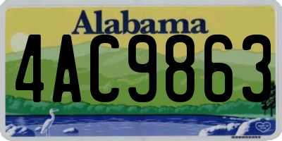 AL license plate 4AC9863