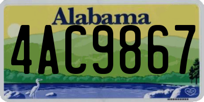 AL license plate 4AC9867