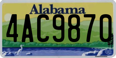 AL license plate 4AC9870