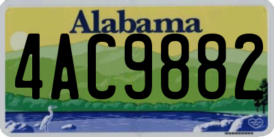 AL license plate 4AC9882