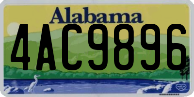 AL license plate 4AC9896