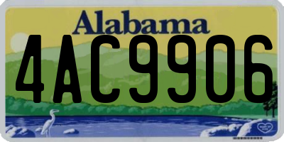 AL license plate 4AC9906