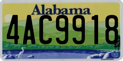 AL license plate 4AC9918
