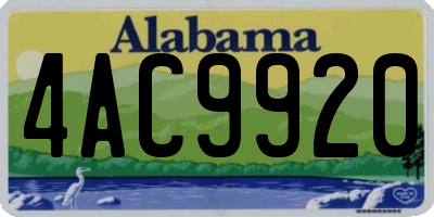AL license plate 4AC9920