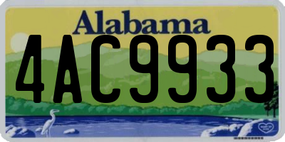 AL license plate 4AC9933