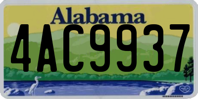 AL license plate 4AC9937