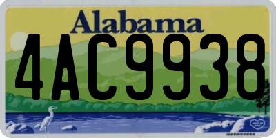 AL license plate 4AC9938