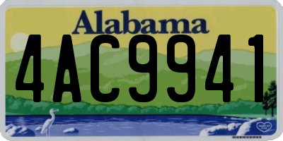 AL license plate 4AC9941
