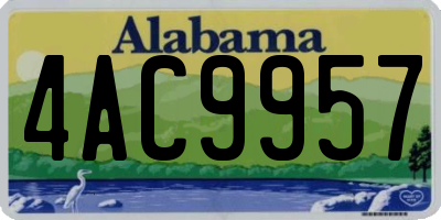 AL license plate 4AC9957