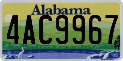 AL license plate 4AC9967