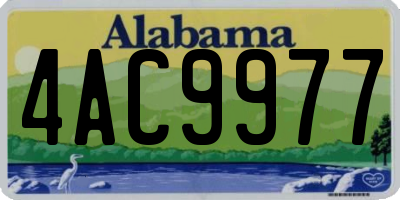 AL license plate 4AC9977