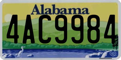AL license plate 4AC9984