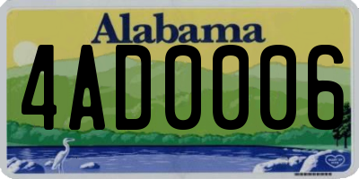 AL license plate 4AD0006