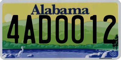 AL license plate 4AD0012