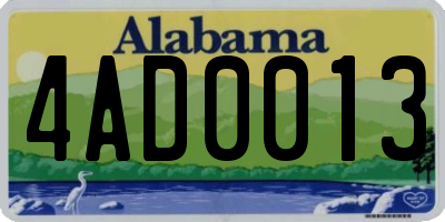 AL license plate 4AD0013